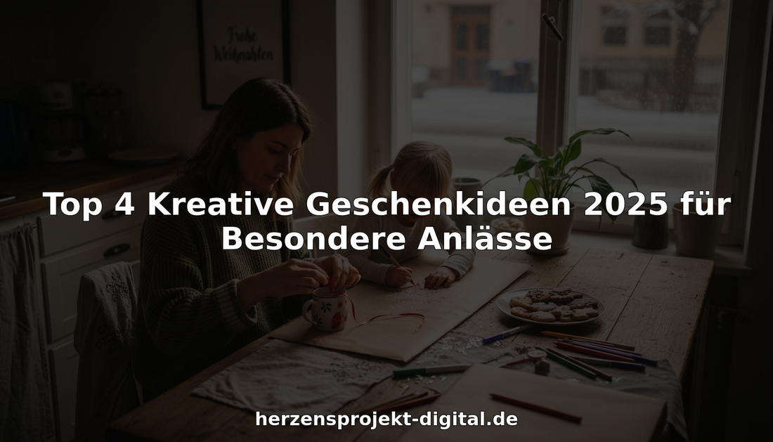 Gemeinsam verpacken Mutter und Kind mit viel Fantasie ihre Geschenke und lassen ihrer Kreativität dabei freien Lauf.