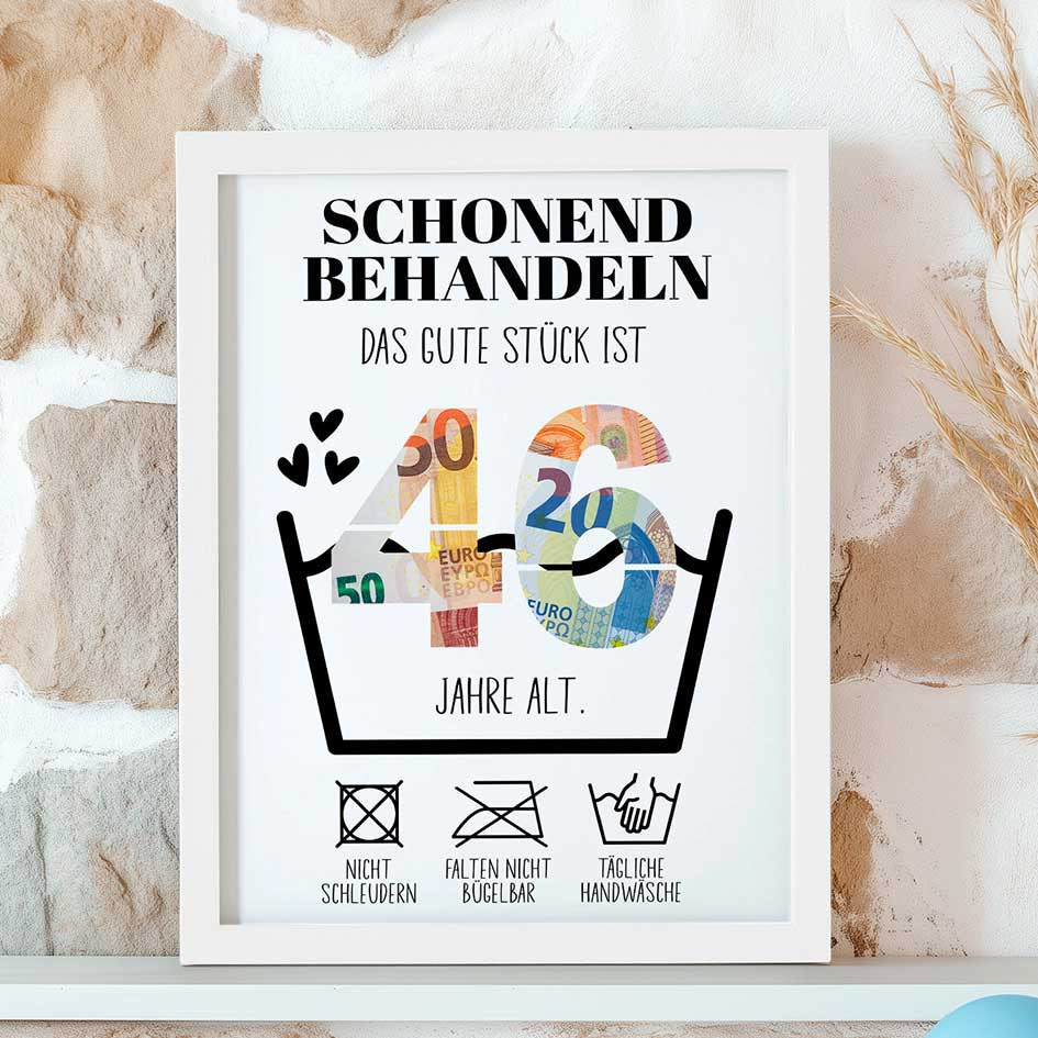 Geldgeschenk 46. Geburtstag im Rahmen merchOne