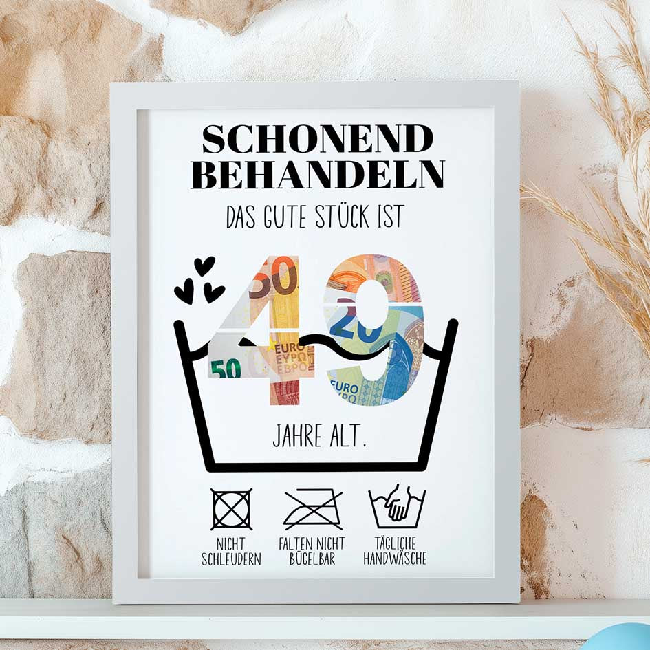 Geldgeschenk 49. Geburtstag im Rahmen merchOne