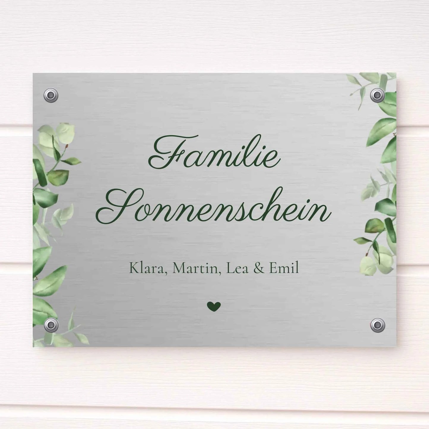Familienschild Aluminium
