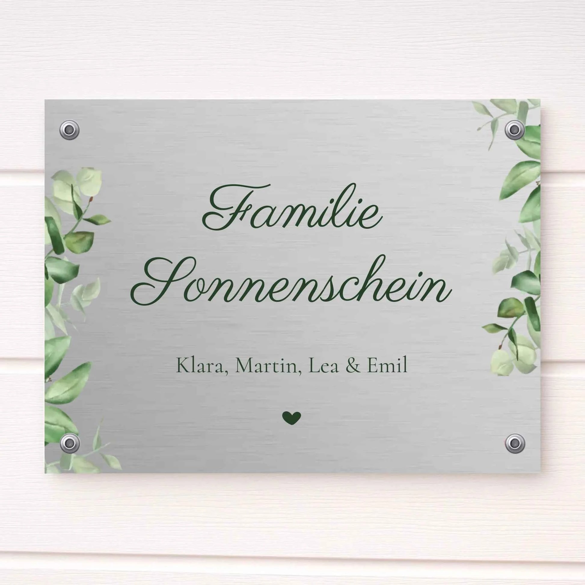 Familienschild Aluminium