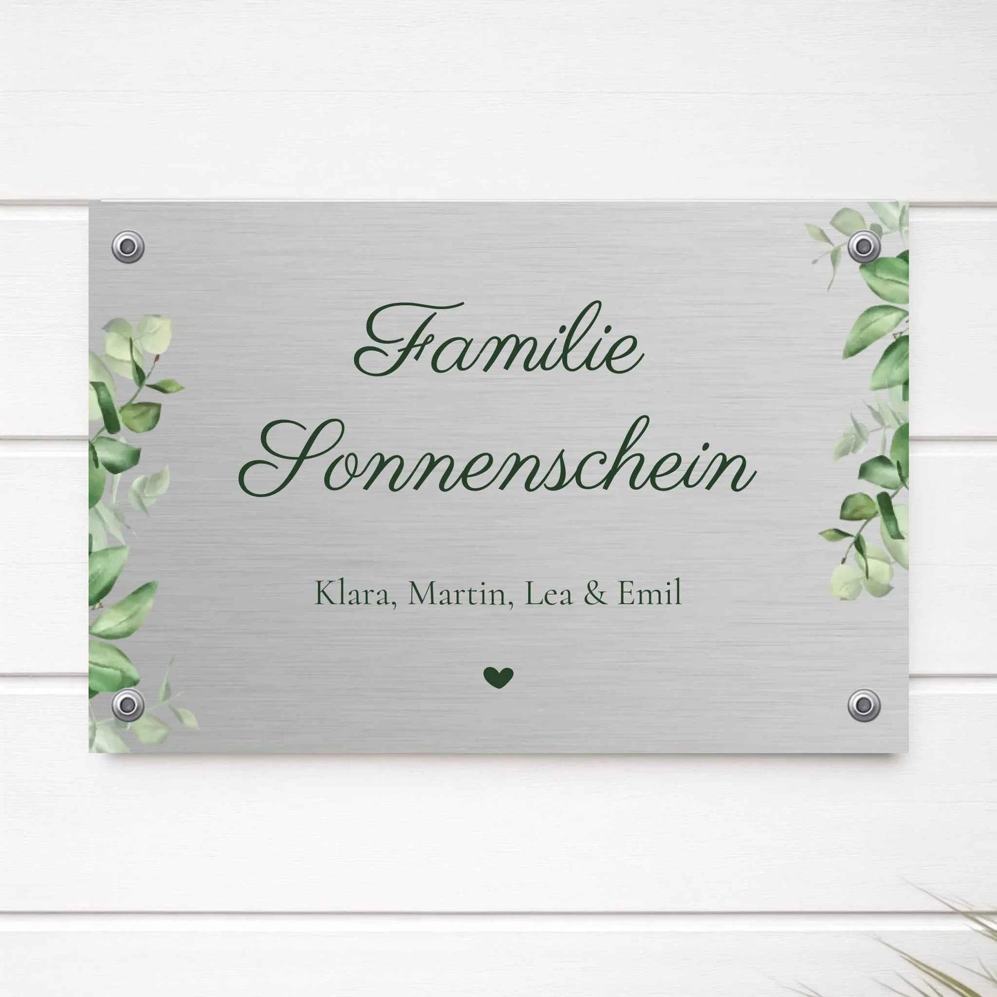 Familienschild Aluminium