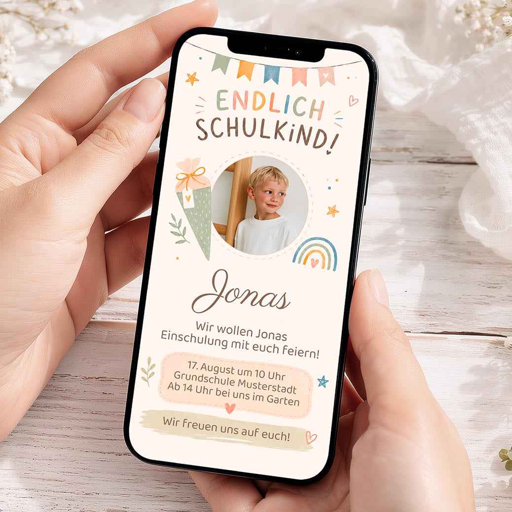 Digitale Einladung zur Einschulung