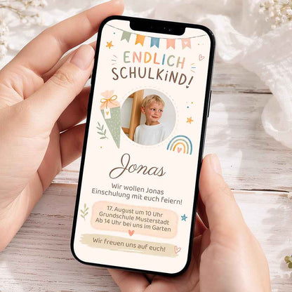Digitale Einladung zur Einschulung
