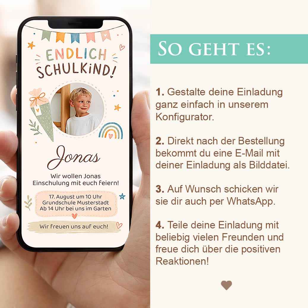 Digitale Einladung zur Einschulung