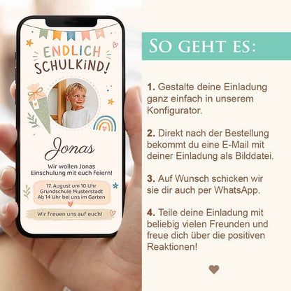 Digitale Einladung zur Einschulung