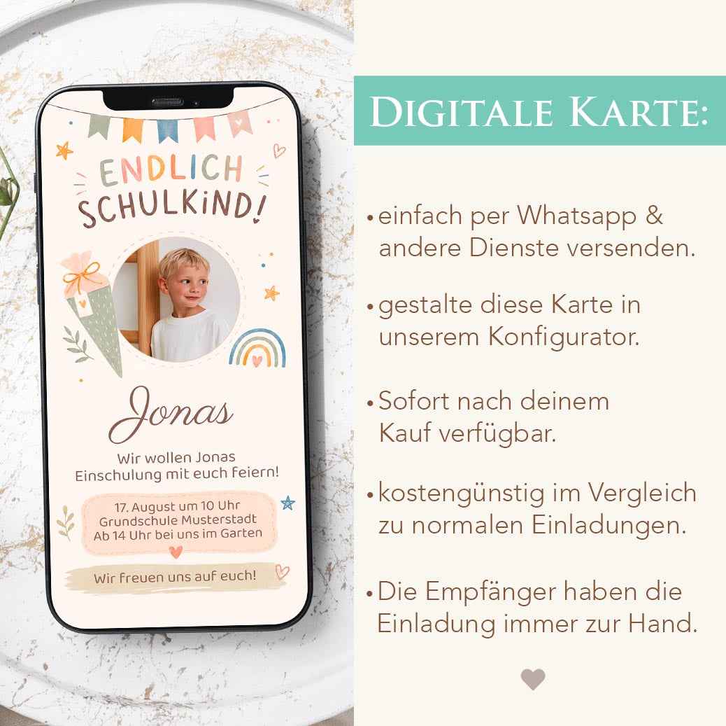 Digitale Einladung zur Einschulung