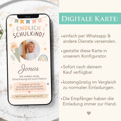 Digitale Einladung zur Einschulung