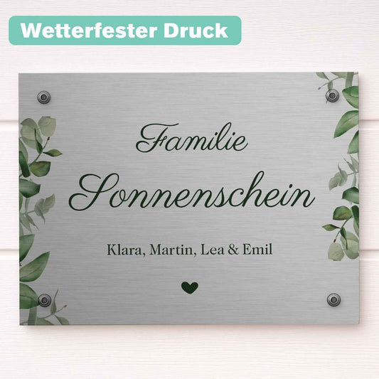 Familienschild Aluminium