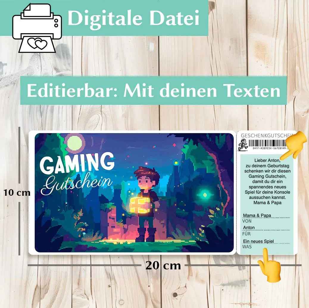 Gaming Gutschein Vorlage