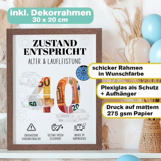 Geldgeschenk 40 Mann im Rahmen Herzensprojekt Manufaktur