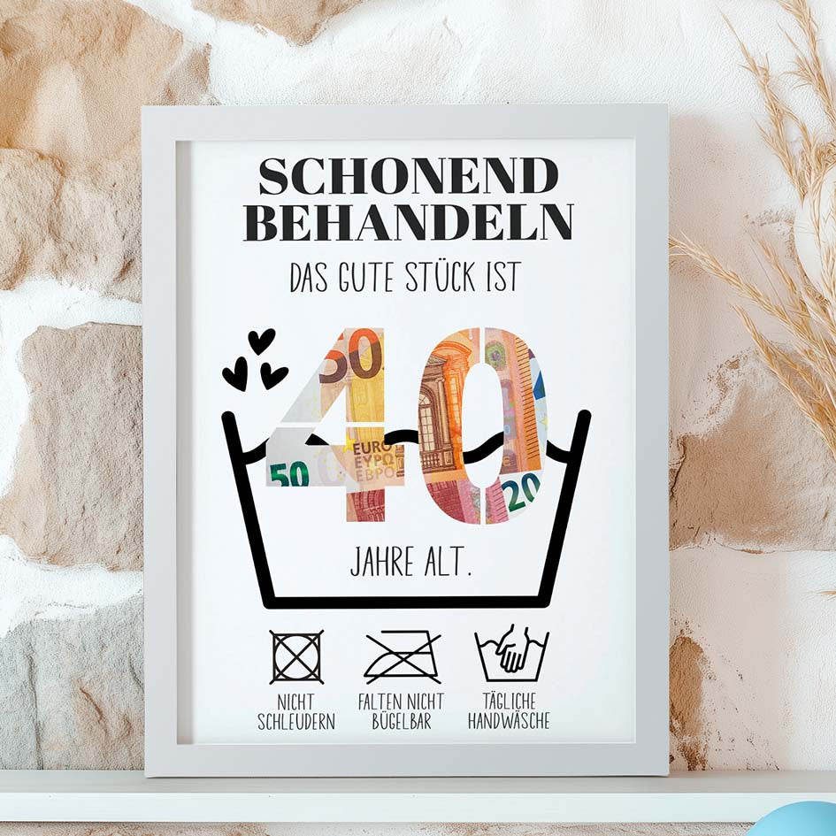 Geldgeschenk 40. Geburtstag im Rahmen merchOne
