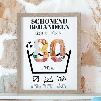 Geldgeschenk 80. Geburtstag im Rahmen merchOne