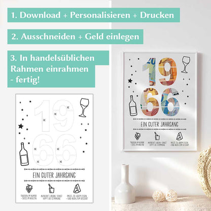 Geldgeschenk Geburtstag 1966 Herzensprojekt Manufaktur
