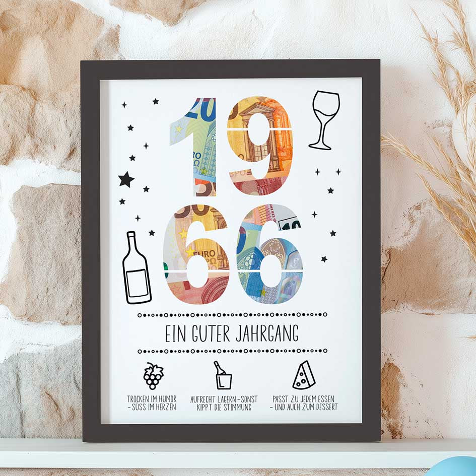 Geburtstag Jahrgang 1966 im Rahmen merchOne