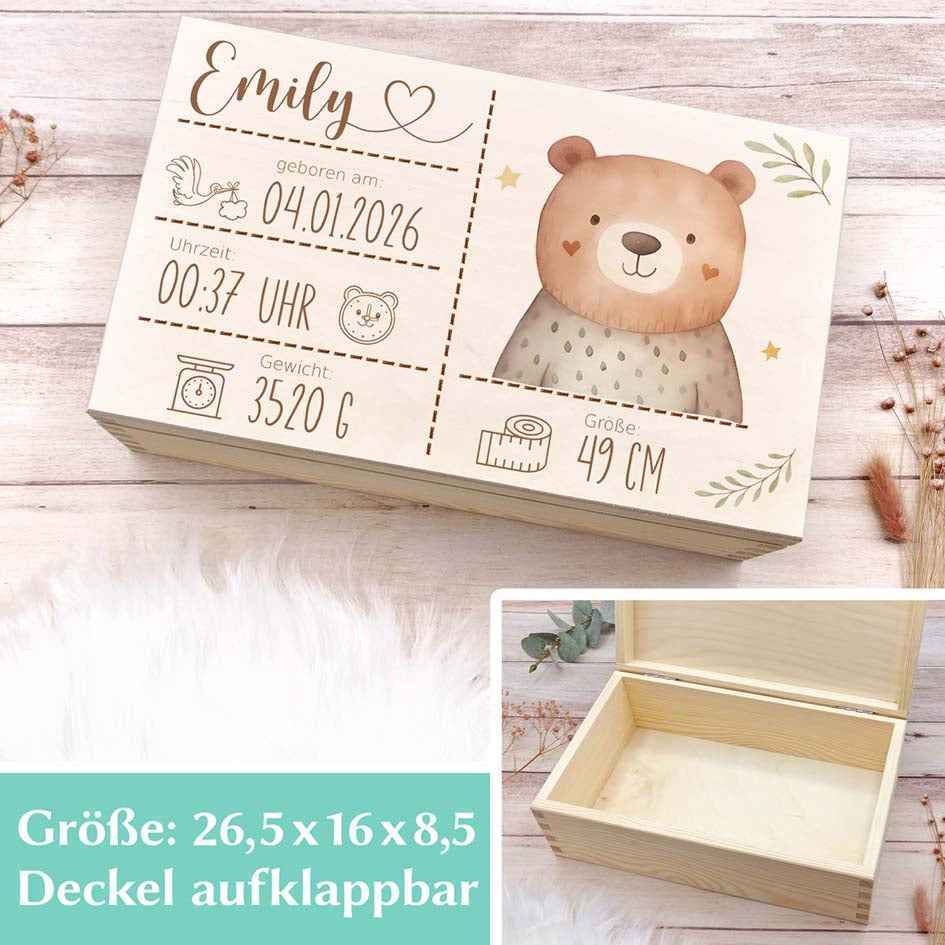 Erinnerungskiste zur Geburt "Bär"