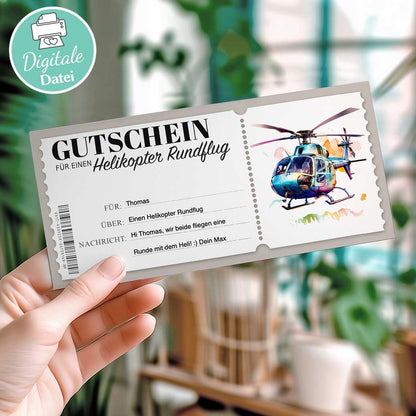 Helikopter Rundflug Gutschein Herzensprojekt Manufaktur