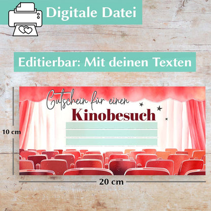 Kinogutschein Vorlage Herzensprojekt Manufaktur