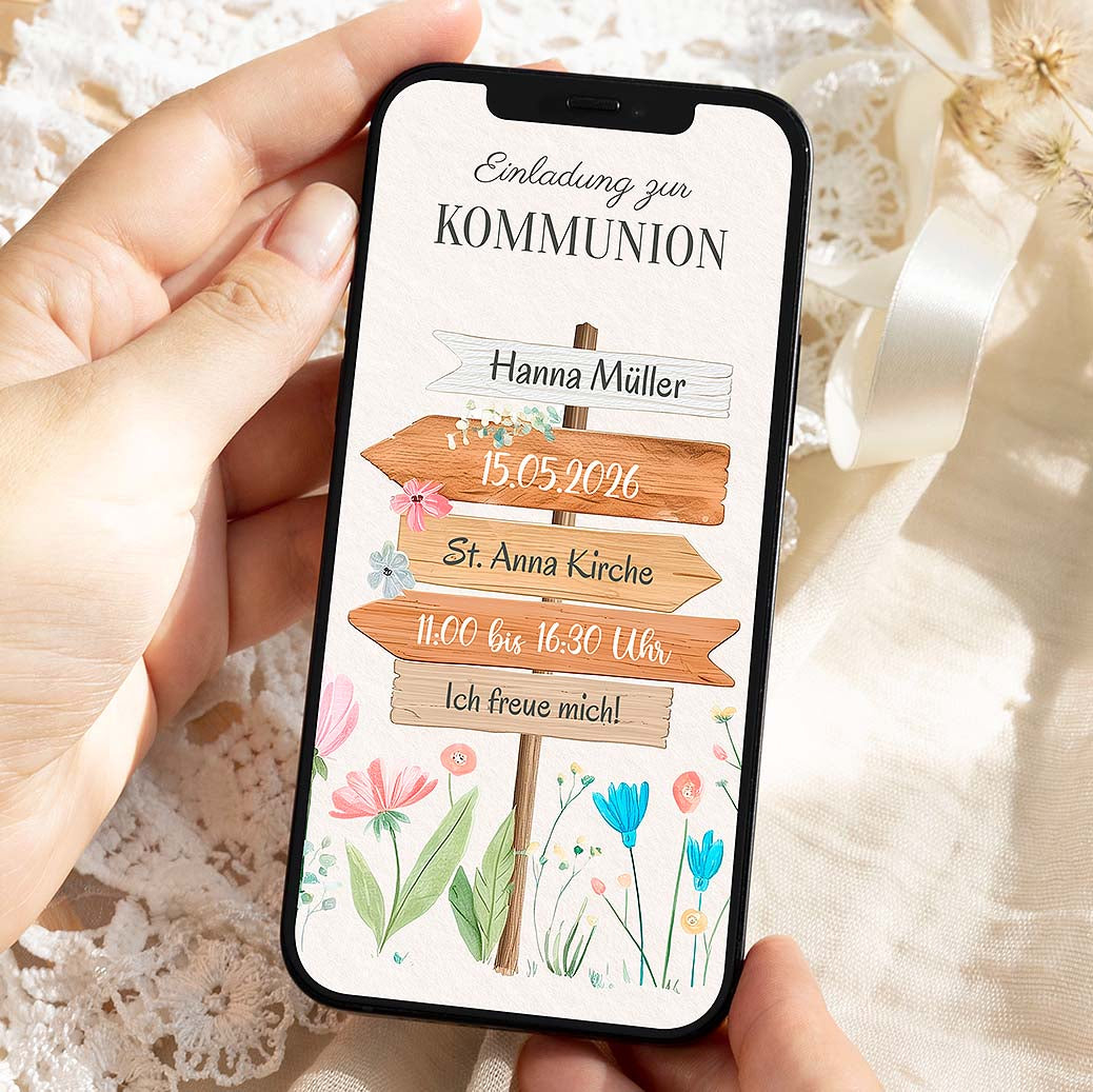 Kommunion Einladen WhatsApp Herzensprojekt Manufaktur