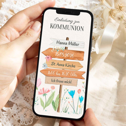 Kommunion Einladen WhatsApp Herzensprojekt Manufaktur
