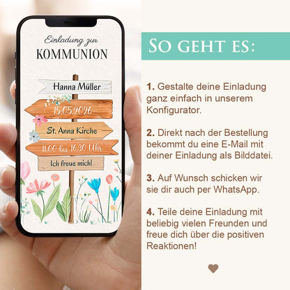Kommunion Einladen WhatsApp Herzensprojekt Manufaktur