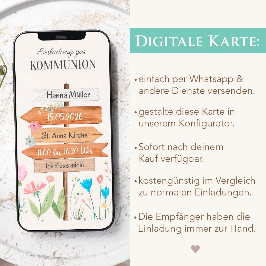 Kommunion Einladen WhatsApp Herzensprojekt Manufaktur
