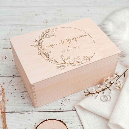 Personalisierte Holzbox Hochzeit