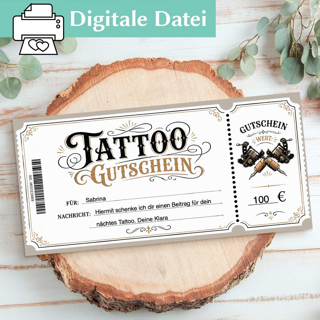 Tattoo Gutschein Vorlage Herzensprojekt Manufaktur
