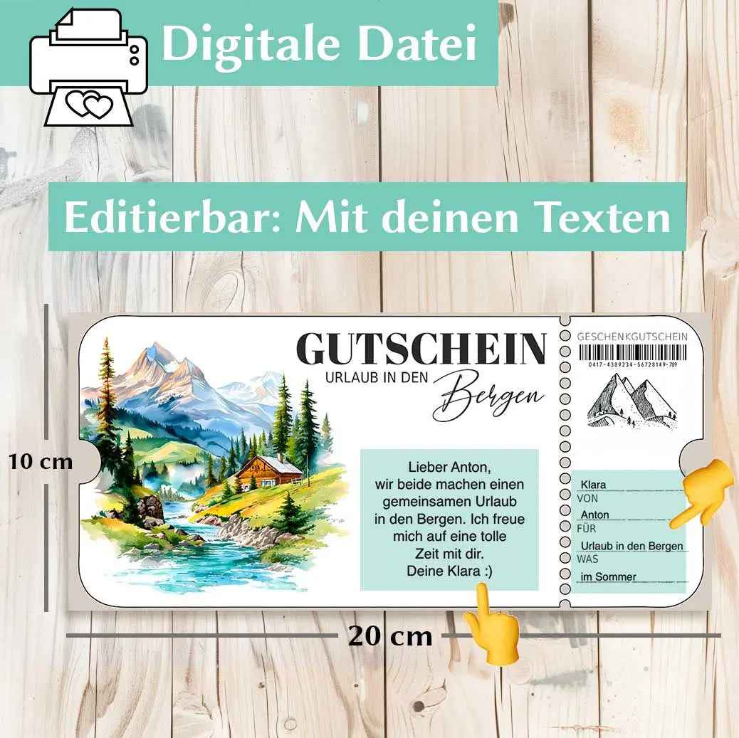Urlaub Berge Gutschein