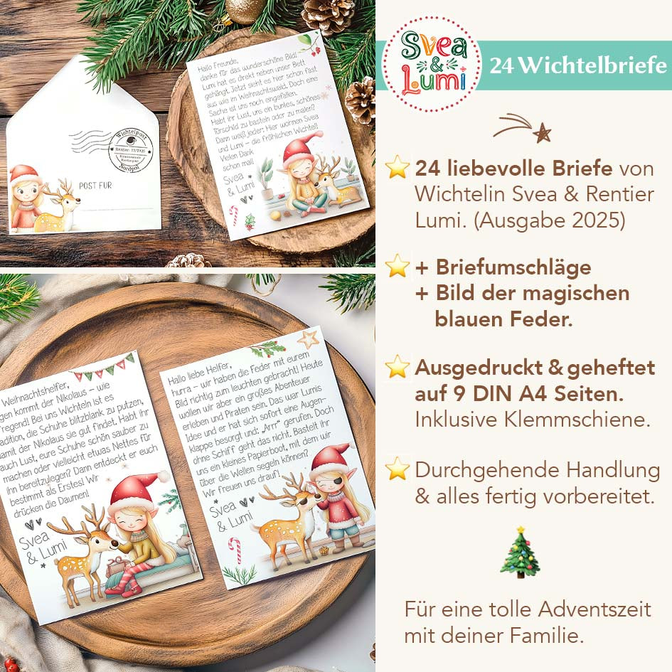 24 Wichtelbriefe Svea & Lumi 2025 - Druckversion Herzensprojekt Manufaktur
