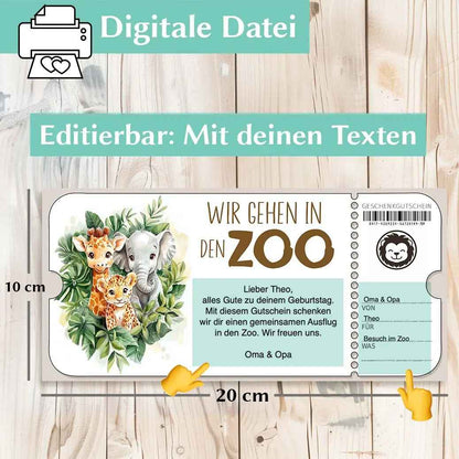 Gutschein Zoobesuch