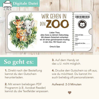 Gutschein Zoobesuch
