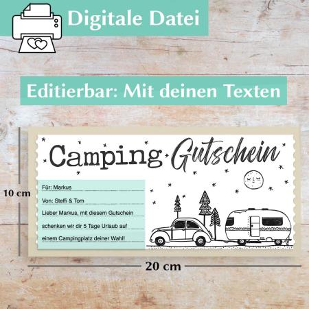 Camping Gutschein Vorlage